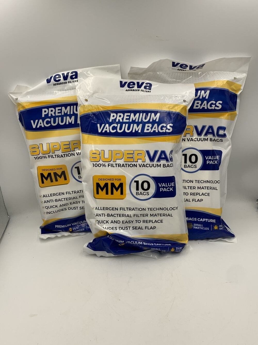 VERA Premium SuperVac Filtration Vacuum Bag Type MM-30 vacuum Bags 3 Sealed Pack